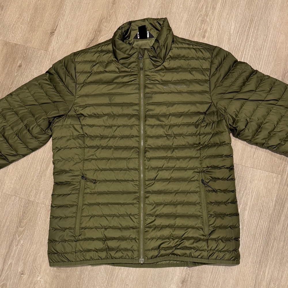 Eddie Bauer Olive Green Packable Puffer Jacket